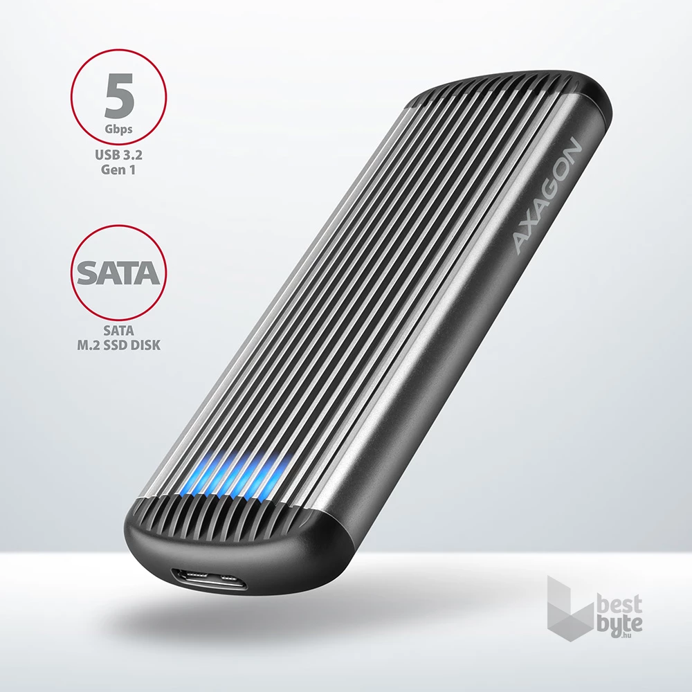 Axagon EEM2-SA USB microB 3.2 Gen1 - M.2 SATA SSD ház