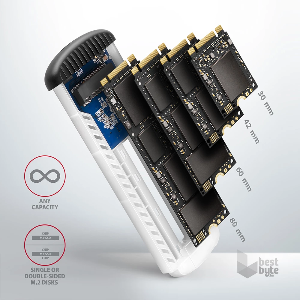 Axagon EEM2-SA USB microB 3.2 Gen1 - M.2 SATA SSD ház