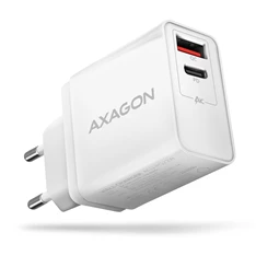 Axagon ACU-PQ22 QC3.0 + USB-C fehér fali töltő