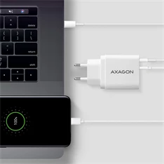 Axagon ACU-PQ22 QC3.0 + USB-C fehér fali töltő