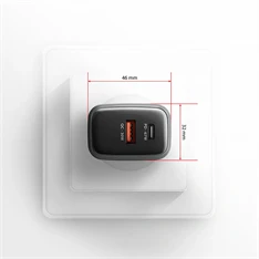 Axagon ACU-PQ67 PD3.0 & QC4+ 2× OUTPUTS, két kimenettel (USB-A + USB-C) 67WGaN hálózati töltő