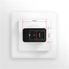 Axagon ACU-QS24 QC3.0 + 5V-1.2A fekete fali töltő
