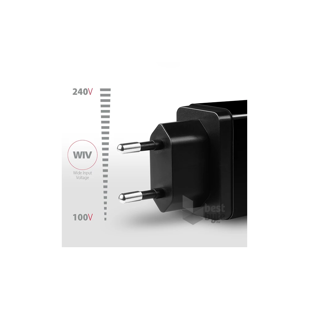 Axagon ACU-DS16 2.2A + 1A fekete fali töltő
