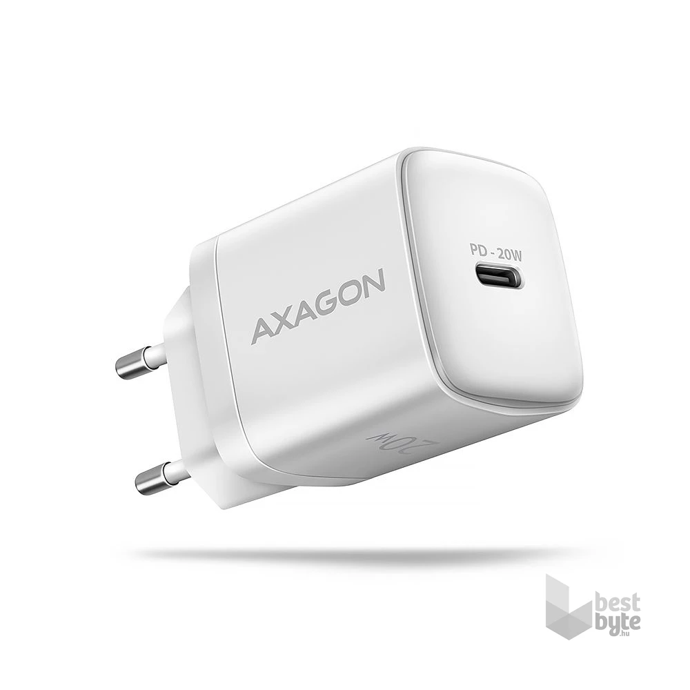 Axagon ACU-PD20W 20W PD 3.0 QC Type-C fehér hálózati töltő