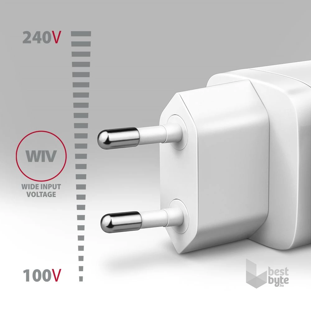Axagon ACU-PD20W 20W PD 3.0 QC Type-C fehér hálózati töltő