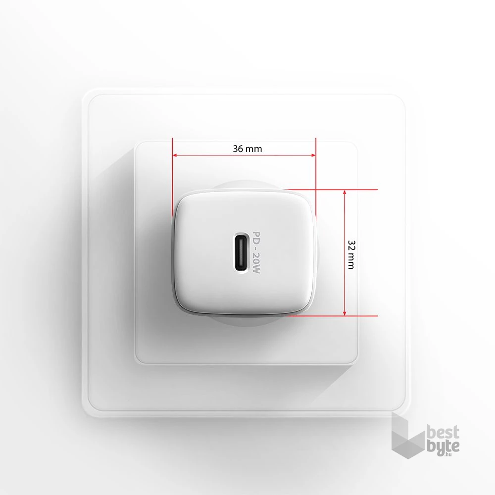 Axagon ACU-PD20W 20W PD 3.0 QC Type-C fehér hálózati töltő
