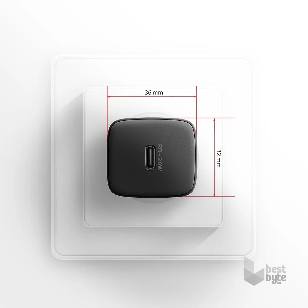 Axagon ACU-PD20 20W PD 3.0 QC Type-C fekete hálózati töltő