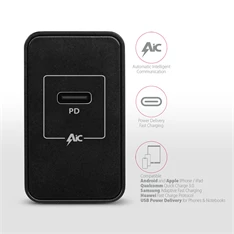 Axagon ACU-PD22 USB-C PD fekete fali töltő