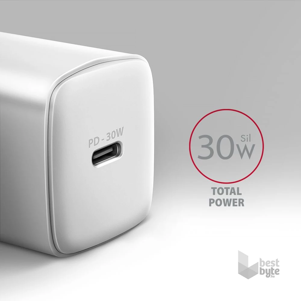 Axagon ACU-PD30W 30W PD 3.0 QC Type-C fehér hálózati töltő