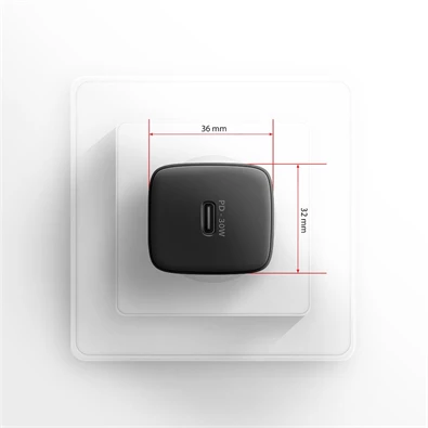 Axagon ACU-PD30 30W PD 3.0 QC Type-C fekete hálózati töltő