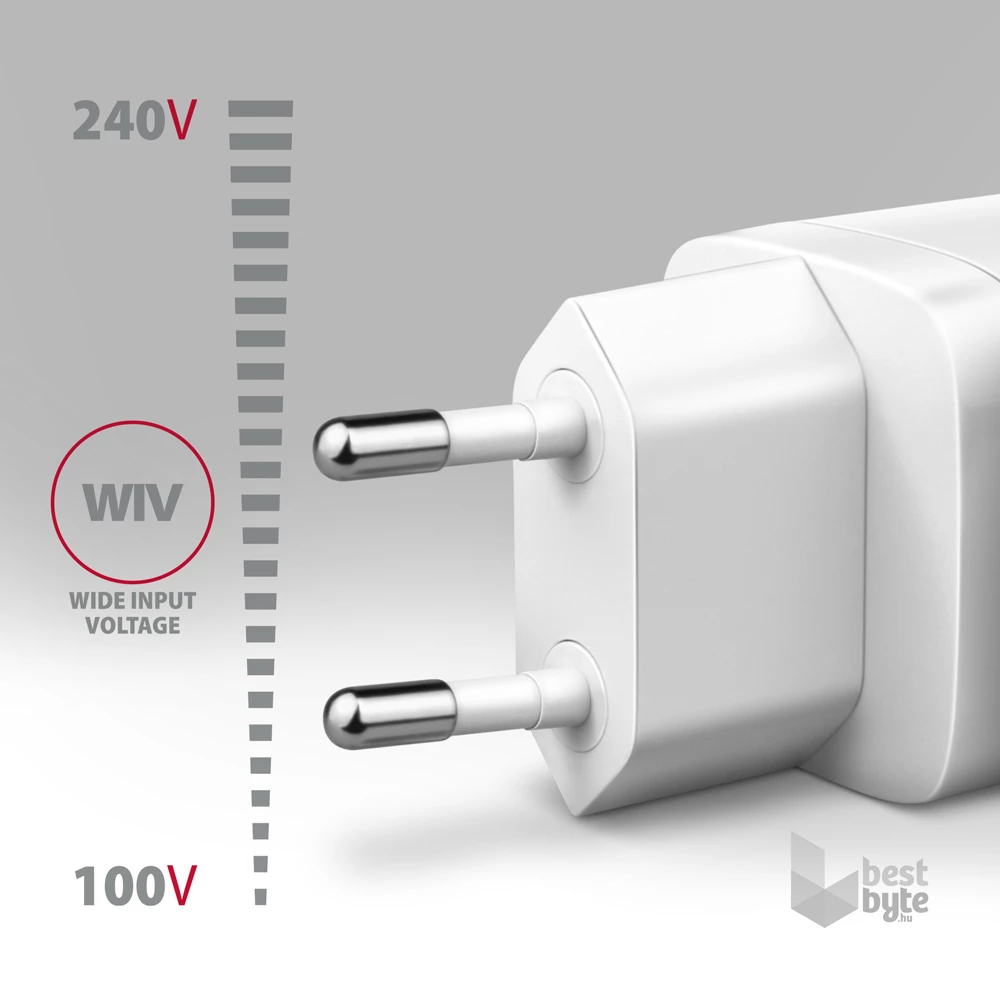 Axagon ACU-PQ30W USB-C + QC3.0 30W fehér fali töltő