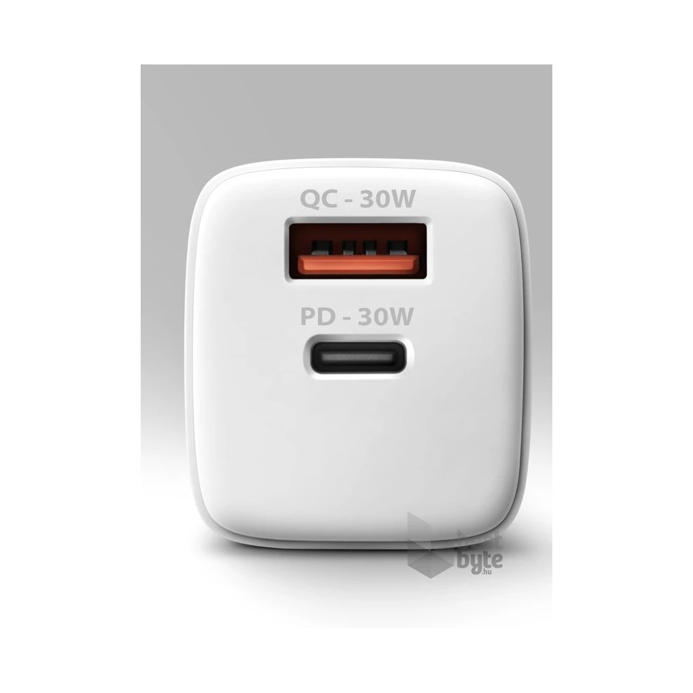 Axagon ACU-PQ30W USB-C + QC3.0 30W fehér fali töltő