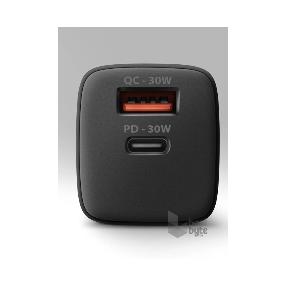 Axagon ACU-PQ30 USB-C + QC3.0 30W fekete fali töltő