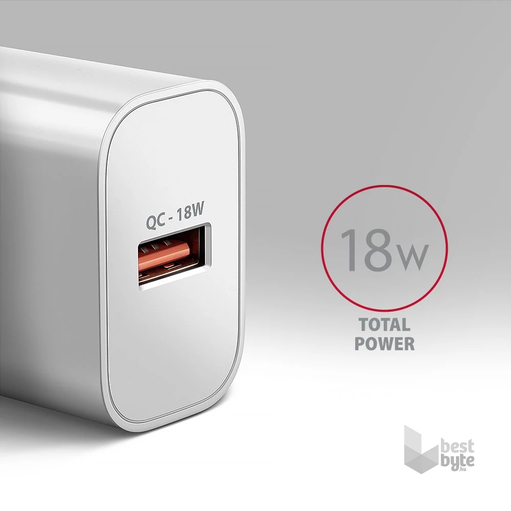Axagon ACU-QC18W 18W QC USB fehér hálózati töltő