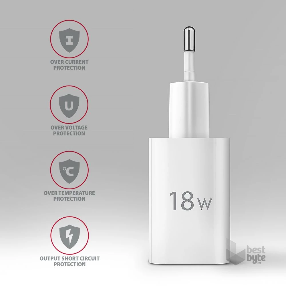 Axagon ACU-QC18W 18W QC USB fehér hálózati töltő