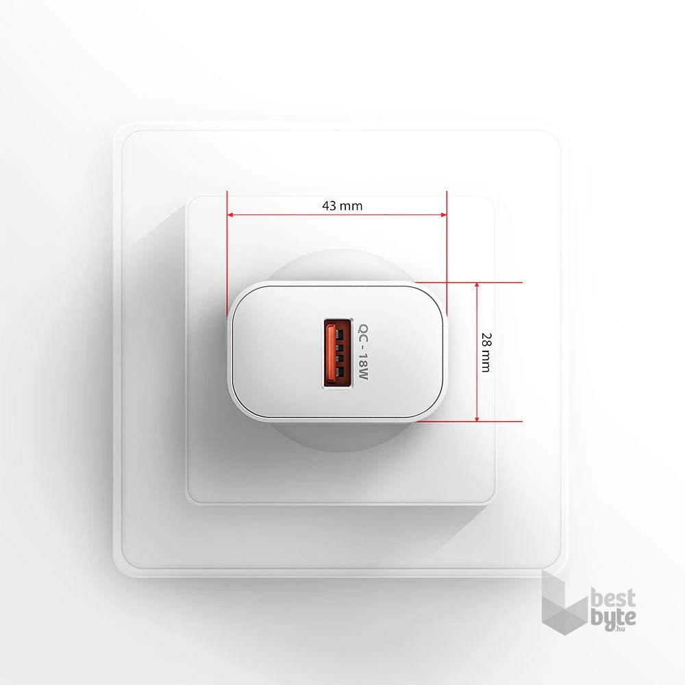 Axagon ACU-QC18W 18W QC USB fehér hálózati töltő