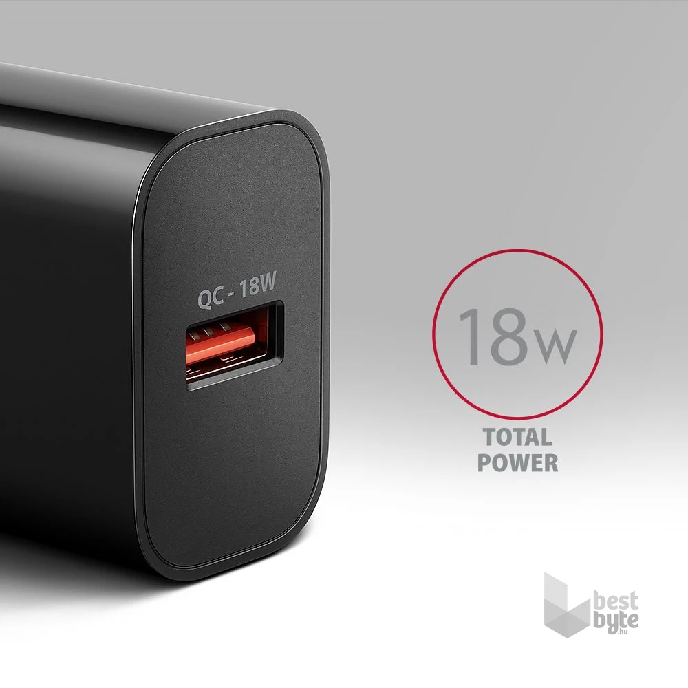 Axagon ACU-QC18 18W QC USB fekete hálózati töltő