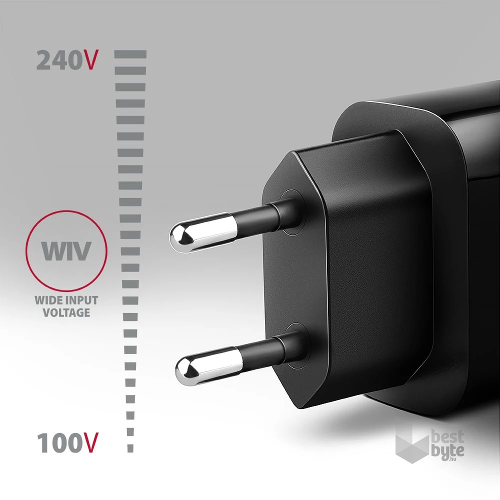 Axagon ACU-QC18 18W QC USB fekete hálózati töltő