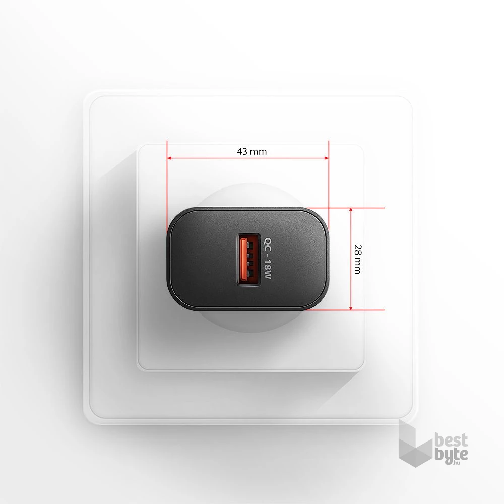 Axagon ACU-QC18 18W QC USB fekete hálózati töltő
