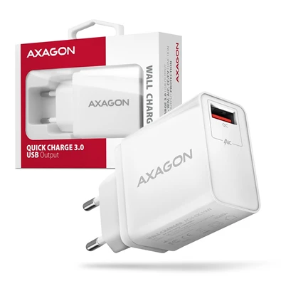 Axagon ACU-QC19W 1xUSB QC 3.0 19W fehér hálózati gyorstöltő adapter