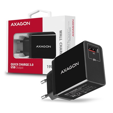 Axagon ACU-QC19 QC3.0 fekete fali töltő