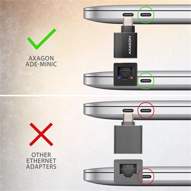 Axagon ADE-MINIC Type-C USB 3.2 - Gigabit Ethernet adapter