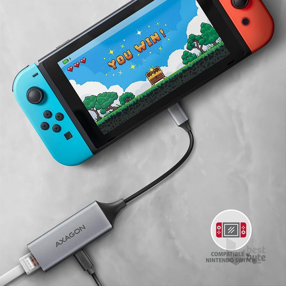Axagon ADE-TXPD Kompakt alumínium USB-C 3.2 Gen1 Gigabit Ethernet 10/100/1000Mbit adapter