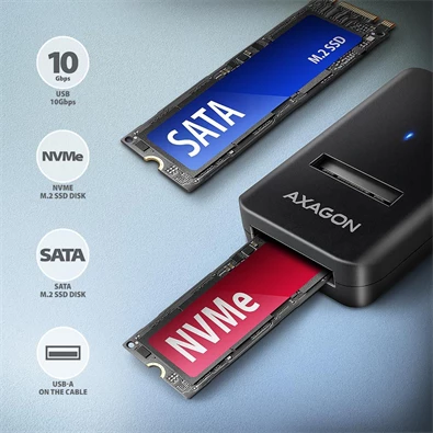 Axagon ADM2-AM USB-A 3.2 Gen2 - 1x NVMe/SATA SSD adapter