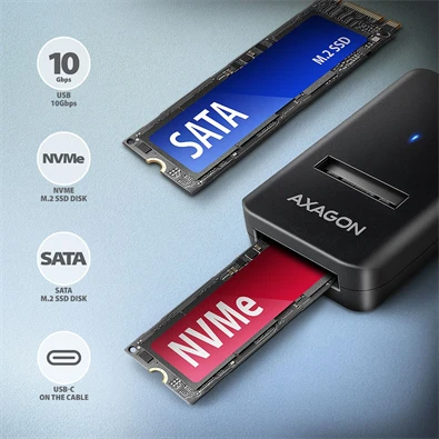 Axagon ADM2-CM USB-C 3.2 Gen2 - 1x NVMe/SATA SDD adapter