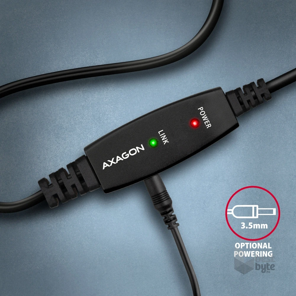 Axagon ADR-215B 15m USB 2.0 A apa - USB B apa aktív repeater kábel