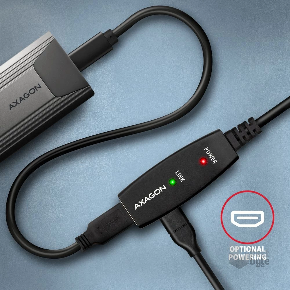 Axagon ADR-305 5m USB 3.2 Gen 1 A apa - anya aktív repeater kábel