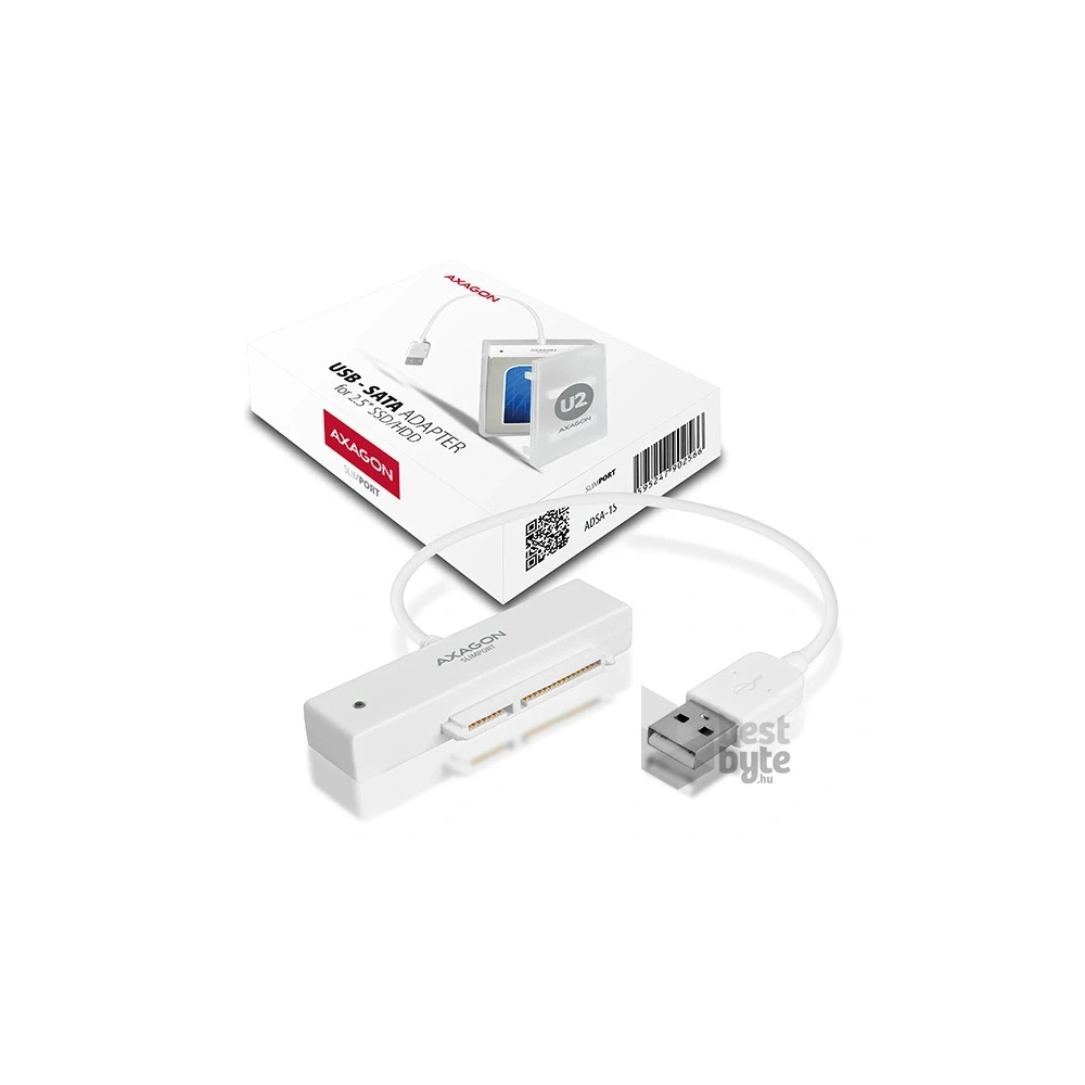 Axagon ADSA-1S USB 2.0 fehér külső HDD/SSD ház