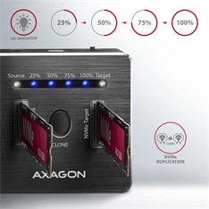 Axagon ADSA-M2C USB-C 3.2 M.2 fekete dual dokkoló állomás