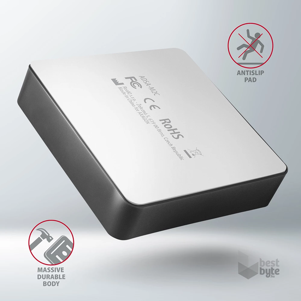 Axagon ADSA-M2C USB-C 3.2 M.2 fekete dual dokkoló állomás