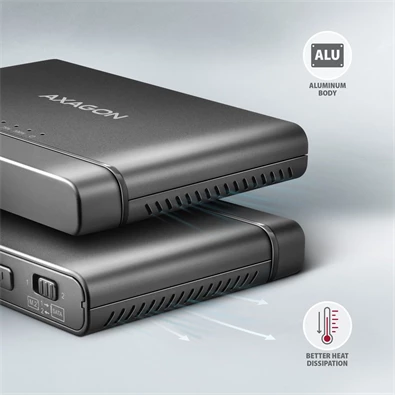 Axagon ADSA-CC USB-C 10Gbps NVMe M.2/SATA 2,5"/3,5" HDD/SSD másoló