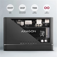 Axagon ADSA-CC USB-C 10Gbps NVMe M.2/SATA 2,5"/3,5" HDD/SSD másoló