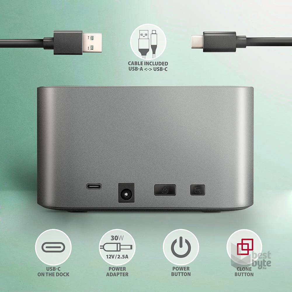 Axagon ADSA-DC SuperSpeed USB DUAL 2.5"/3.5" HDD/SSD DUAL dokkoló