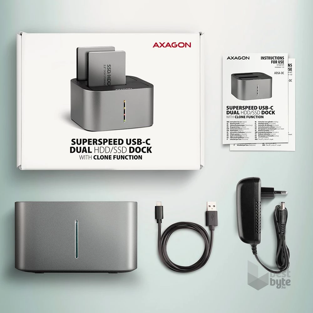 Axagon ADSA-DC SuperSpeed USB DUAL 2.5"/3.5" HDD/SSD DUAL dokkoló