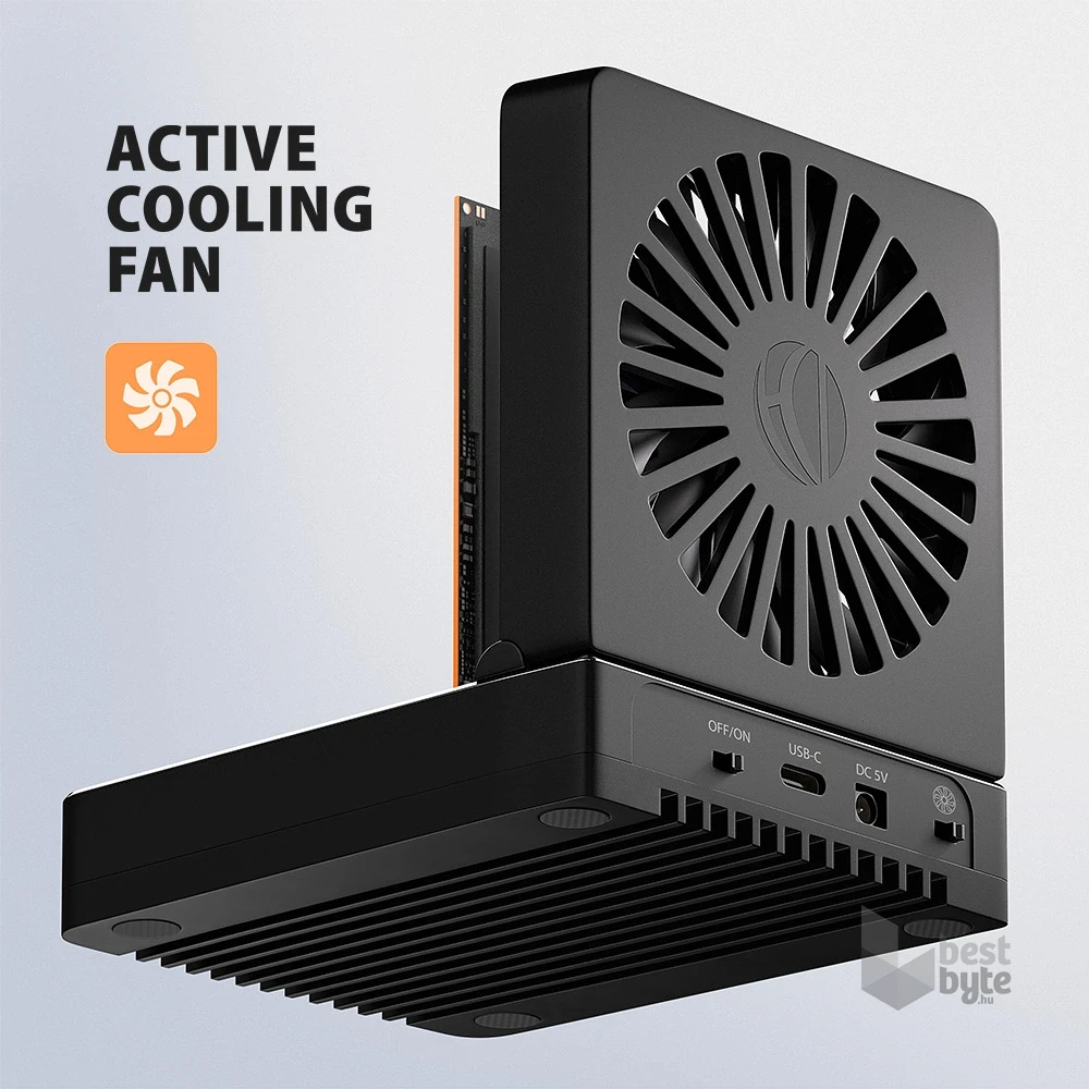 Axagon ADSA-M2C22 USB-C 20Gbps dokkolóállomás 2x M.2 NVMe / SATA SSD-hez, PC nélküli lemezklónozási funkcióval