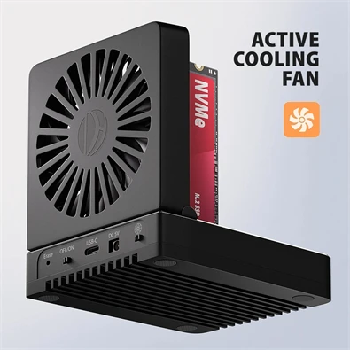 Axagon ADSA-M2C44 4x M.2 NVMe SSD-hez, PC nélküli lemezklónozási funkcióval USB4 dokkoló állomás