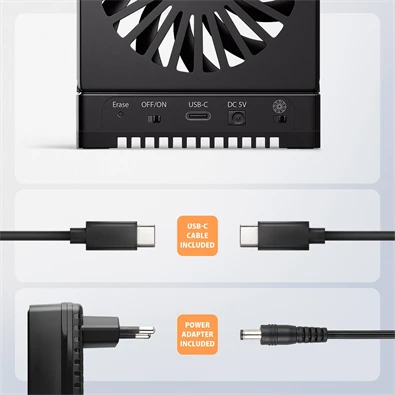 Axagon ADSA-M2C44 4x M.2 NVMe SSD-hez, PC nélküli lemezklónozási funkcióval USB4 dokkoló állomás