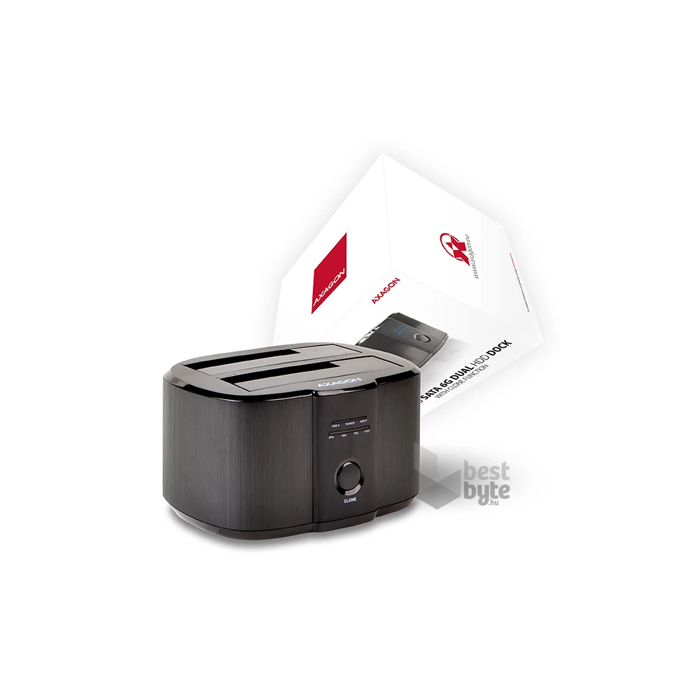 Axagon ADSA-ST USB 3.0 SATA fekete dual dokkoló állomás