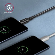 Axagon BUCM-AM10AB 1m Type C - USB fekete adat- és töltőkábel