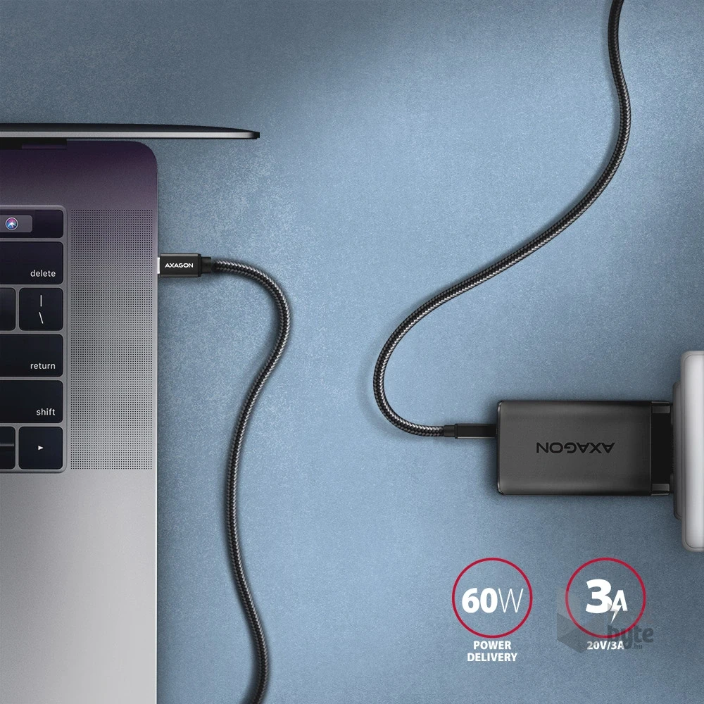 Axagon BUCM3-CM20AB USB-C 3.2 Gen 1 -  USB-C 2 m fekete kábel