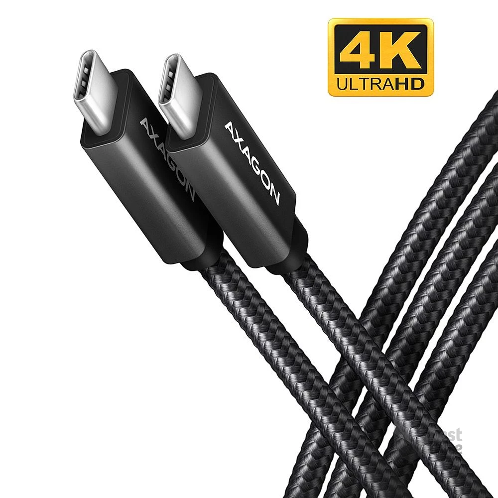 Axagon BUCM32-CM05AB 0,5m Type-C PD 100W 4K HD fekete adat- és töltőkábel
