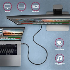 Axagon BUCM32-CM10AB USB TYPE-C 3.2 Gen 2 -  USB TYPE-C 1 m fekete kábel