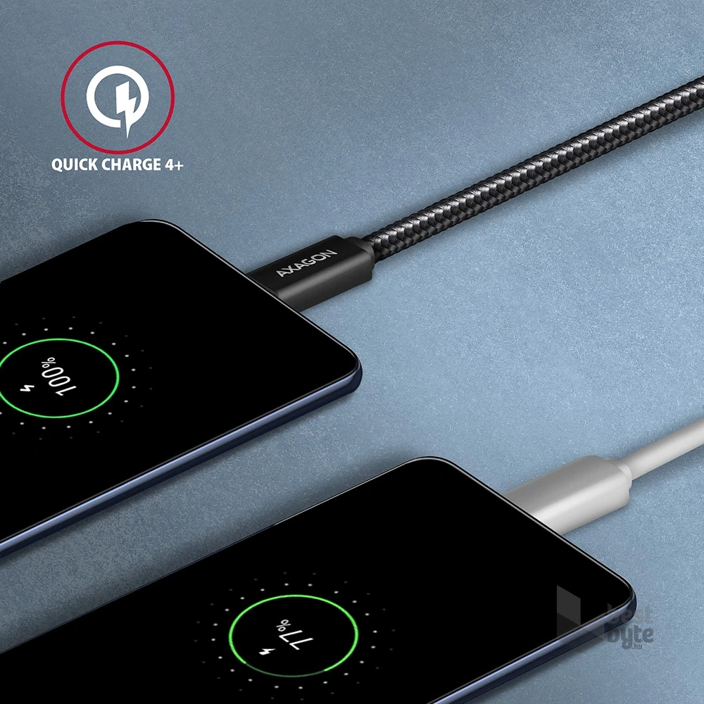 Axagon BUCM32-CM20AB USB-C 3.2 Gen 2 -  USB-C 2 m fekete kábel