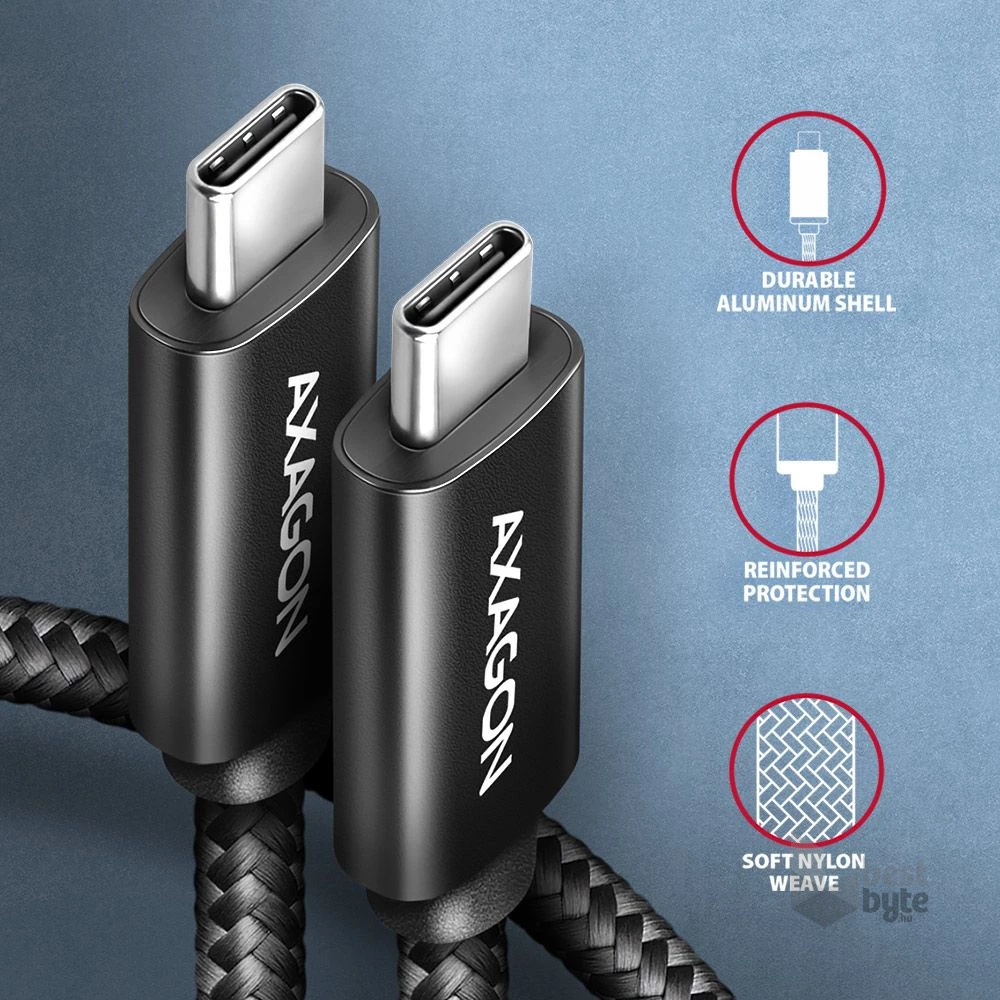 Axagon BUCM4X-CM10AB NewGEN+ 1m USB-C <> USB-C 4 Gen 3x2 / 240W kábel