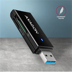 Axagon CRE-S2N Superspeed USB 3.2 Gen 1 Type-A, slim SD/microSD kártyaolvasó