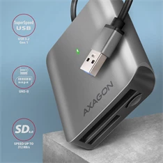 Axagon CRE-S3 USB-A 3.2 SD/microSD/CF külső kártyaolvasó